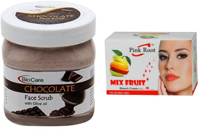 Pink Root Mix Fruit Bleach 50g and Biocare Chocolate Scrub 500ml(Set of 2)