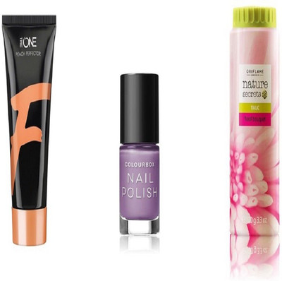 Oriflame Sweden The ONE Express Peach Perfector Fair & Nature Secrets Floral Bouquet Talc & COLOURBOX Nail Polish - Soft Lavender ( Set of 3)(Set of 3)
Oriflame Sweden The ONE Express Peach Perfector Fair & Nature Secrets Floral Bouquet Talc & COLOURBOX Nail Polish - Soft Lavender ( Set of 3)(Set of 3)