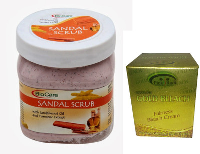 Pink Root Gold Bleach 50g and Biocare Sandal Scrub 500ml(Set of 2)