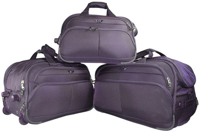 Texas USA (Expandable) Imported Water Resistant Set of 3 (20+22+24 Inch) Duffel Bags with Inbuilt Trolley Carry it on your shoulder or pull along as a trolley bag ! Duffel Strolley Bag(Purple)
Texas USA (Expandable) Imported Water Resistant Set of 3 (20+22+24 Inch) Duffel Bags with Inbuilt Trolley Carry it on your shoulder or pull along as a trolley bag ! Duffel Strolley Bag(Purple)