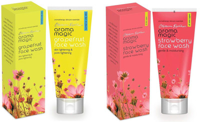 Aroma Magic Grape Fruit ,Strawberry Pack of 2 Face Wash(200 ml)