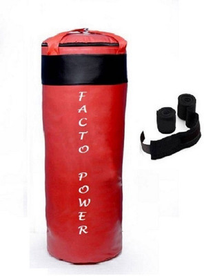 FACTO POWER 2.0 Feet Long, PU Material, Red and Black Color, Unfilled with Hanging Straps and 9 Freet Long Black Color Hand Wraps Pair Boxing Kit
FACTO POWER 2.0 Feet Long, PU Material, Red and Black Color, Unfilled with Hanging Straps and 9 Freet Long Black Color Hand Wraps Pair Boxing Kit