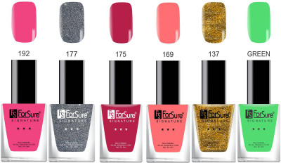 Forsure Signature Matte Nail Polish Pink Silver, Dark Pink, Light Orange, Golden Green(Pack of 6)
Forsure Signature Matte Nail Polish Pink Silver, Dark Pink, Light Orange, Golden Green(Pack of 6)