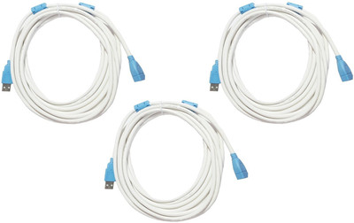 ReTrack SET OF 3PC 5METER High Speed Transmission Double Shielded Male To Female USB Adapter(White)
ReTrack SET OF 3PC 5METER High Speed Transmission Double Shielded Male To Female USB Adapter(White)