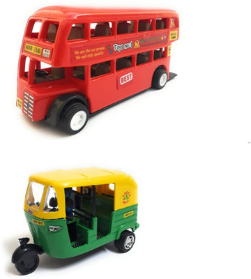 The Game begins Combo Toys of Double Decker Bus (Mini, Small Size) and Auto Rickshaw Toy | Pull back and Go | Red and Green Color(Multicolor)
The Game begins Combo Toys of Double Decker Bus (Mini, Small Size) and Auto Rickshaw Toy | Pull back and Go | Red and Green Color(Multicolor)