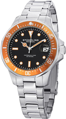 Stuhrling Original Black 3237 Stuhrling Original Men's 664.04 Aquadiver Quartz Date Stainless Steel Link Bracelet Diver Watch Watch - For Men
Stuhrling Original Black 3237 Stuhrling Original Men's 664.04 Aquadiver Quartz Date Stainless Steel Link Bracelet Diver Watch Watch - For Men