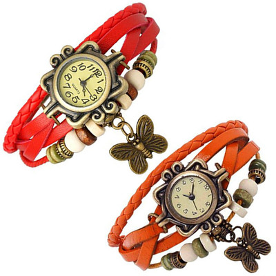 Vitoria VTR_Orng-Red-Btrfly_W-Wtch_2cmbo Watch - For Women