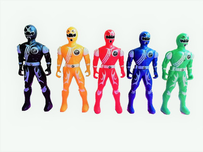 Power Ranger Set of 5, multi colour(Multicolor)