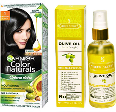 Garnier BOX NATURAL BLACK NO. 1 with PURE COLD PRESSED SHEER SECRET OLIVE OIL 100 ML(Set of 2)
Garnier BOX NATURAL BLACK NO. 1 with PURE COLD PRESSED SHEER SECRET OLIVE OIL 100 ML(Set of 2)