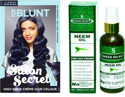 BBlunt SALON SECRET BLUEBERRY BLUE BLACK NO. 2.10 with PURE COLD PRESSED SHEER SECRET NEEM OIL 100 ML(Set of 2)
BBlunt SALON SECRET BLUEBERRY BLUE BLACK NO. 2.10 with PURE COLD PRESSED SHEER SECRET NEEM OIL 100 ML(Set of 2)