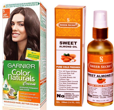 Garnier BOX LIGHT BROWN NO. 5 with PURE COLD PRESSED SHEER SECRET SWEET ALMOND OIL 100 ML(Set of 2)
Garnier BOX LIGHT BROWN NO. 5 with PURE COLD PRESSED SHEER SECRET SWEET ALMOND OIL 100 ML(Set of 2)