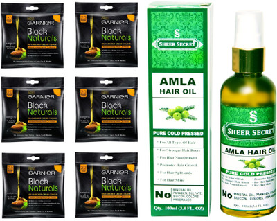 Garnier 6 SACHET ORIGINAL BLACK NO. 2 with PURE COLD PRESSED SHEER SECRET AMLA HAIR OIL 100 ML(Set of 2)
Garnier 6 SACHET ORIGINAL BLACK NO. 2 with PURE COLD PRESSED SHEER SECRET AMLA HAIR OIL 100 ML(Set of 2)