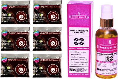Godrej 6 SACHET DARK BROWN NO. 4.06 with PURE COLD PRESSED SHEER SECRET ANTI DANDRUFF OIL 100 ML(Set of 2)
Godrej 6 SACHET DARK BROWN NO. 4.06 with PURE COLD PRESSED SHEER SECRET ANTI DANDRUFF OIL 100 ML(Set of 2)
