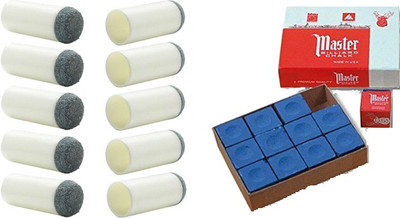 KBA COMBO OF MASTER BLUE CHALK 12 PCS & SLIP ON TIP 9MM (10 PCS) KBAC121 Snooker Cue Stick(Microfibre)
KBA COMBO OF MASTER BLUE CHALK 12 PCS & SLIP ON TIP 9MM (10 PCS) KBAC121 Snooker Cue Stick(Microfibre)