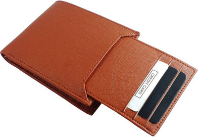 Quetzal Men Tan Artificial Leather Wallet(7 Card Slots)