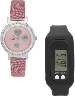 FLUID FDFFL-109-PK01 With Digital Band Watch - For Women