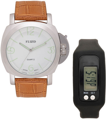 FLUID FDFFL-155-WH With Digital Band Watch - For Men