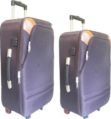 Aqeeq Stylish Purple Faux LeatherEdges Vintage Combo Trolley Set Of 20" & " Check-in Luggage Bag(Mehendi Green,Purple,Red,Turquoise) Check-in Luggage - inch(Purple
Aqeeq Stylish Purple Faux LeatherEdges Vintage Combo Trolley Set Of 20" & " Check-in Luggage Bag(Mehendi Green,Purple,Red,Turquoise) Check-in Luggage - inch(Purple