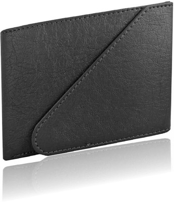 Aussie youper Men Black Artificial Leather Wallet(6 Card Slots)