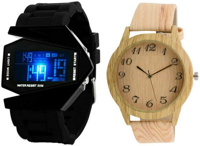 NUBELA Combo Of 2 Analog And Digital Led-Roc M-WD004 Watch - For Boys & Girls