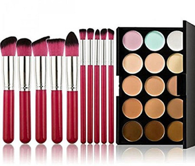 Glamouroui Imported 15-Color Concealer Palette+10Pcs Eyebrow Power Makeup Brush Rose silver(Set of 2)
Glamouroui Imported 15-Color Concealer Palette+10Pcs Eyebrow Power Makeup Brush Rose silver(Set of 2)