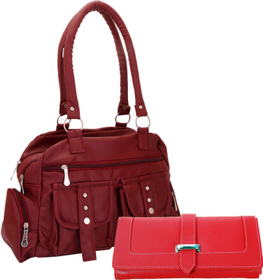 Lady bar Messenger Bag(Maroon, Red)