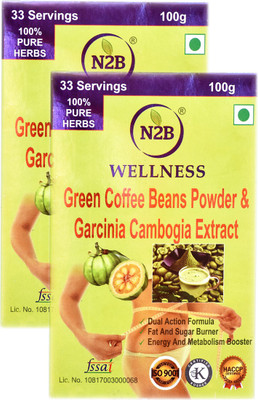 N2B PACK OF 2 OF GARCINIA CAMBOGIA EXTRACT & GREEN COFFEE POWDER - FAT & SUGAR BURNER - SLIMMING FORMULA - METABOLISM & ENERGY BOOSTER 100gX2(200 g)
N2B PACK OF 2 OF GARCINIA CAMBOGIA EXTRACT & GREEN COFFEE POWDER - FAT & SUGAR BURNER - SLIMMING FORMULA - METABOLISM & ENERGY BOOSTER 100gX2(200 g)
