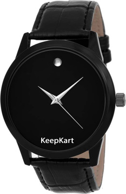 Keepkart Black ~ SLIM ~ Dial Original Leather Strap Watch For Men And Women Watch - For Boys & Girls