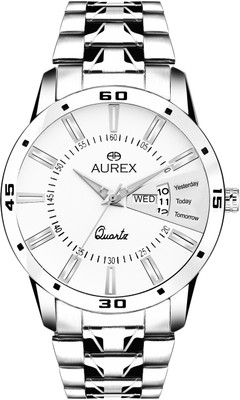 AUREX AX-GR102-WHC Working Day and Date White Dial Analog Watch - For Men