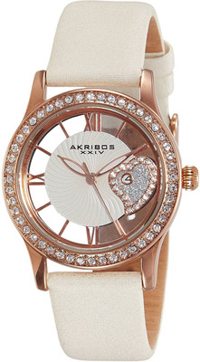 Akribos XXIV Silver 16725 Akribos XXIV Women's AK811WTR Quartz Movement Watch with Rose Gold and See Thru Heart Dial Featuring a Cream Satin Strap Watch - For Women
Akribos XXIV Silver 16725 Akribos XXIV Women's AK811WTR Quartz Movement Watch with Rose Gold and See Thru Heart Dial Featuring a Cream Satin Strap Watch - For Women