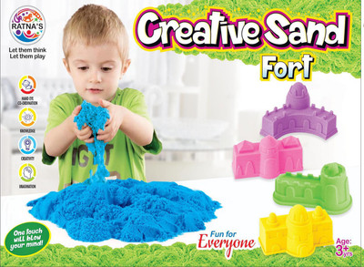 Ratnas CREATIVE SAND SMOOTH AND NON STICKY FORT FOR KIDS 4 JUMBO MOULDS