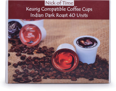 Nick Of Time Keurig Compatible Indian Coffee Cups Dark Roast (40 counts) Roast & Ground Coffee(200 g)
Nick Of Time Keurig Compatible Indian Coffee Cups Dark Roast (40 counts) Roast & Ground Coffee(200 g)