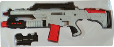 HALO NATION MultiFunctional Vibrative toy gun with Laser Light amd Music with detachable gunsight, magazine and lance handle - White(White)
HALO NATION MultiFunctional Vibrative toy gun with Laser Light amd Music with detachable gunsight, magazine and lance handle - White(White)