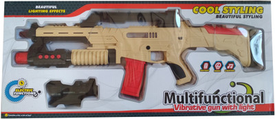 HALO NATION MultiFunctional Vibrative toy gun with Laser Light amd Music with detachable gunsight, magazine and lance handle - Golden(Gold)
HALO NATION MultiFunctional Vibrative toy gun with Laser Light amd Music with detachable gunsight, magazine and lance handle - Golden(Gold)