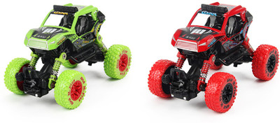 Jack Royal Bigfoot 4*4 Die cast Pullback combo red & Green Car(Red & Green)