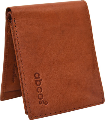 abcos Men Tan Genuine Leather Wallet(6 Card Slots)