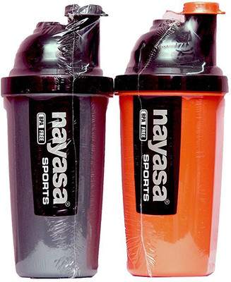 Nayasa bottle 700 ml Shaker(Pack of 2, Orange, Grey)
