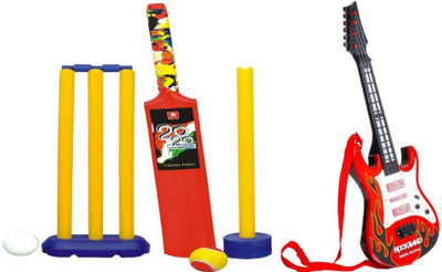 Goyal Traders Junior Cricket Set with Bat_Balls_Wickets_ Indoor Outdoor Garden Play Set for kids And Rock Band Guitar Musical Guitar Toy for Children(Multicolor)
Goyal Traders Junior Cricket Set with Bat_Balls_Wickets_ Indoor Outdoor Garden Play Set for kids And Rock Band Guitar Musical Guitar Toy for Children(Multicolor)