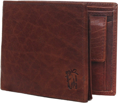 Wild West Men Brown Genuine Leather Wallet(6 Card Slots)