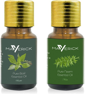 Maverick Pure Basil & Neem Essential oil with Orifice reducer(10 ml)