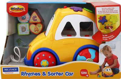 Winfun Talking Car Set With Shapes And Rhymes(Multicolor)
