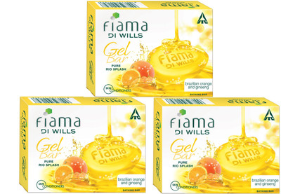 Fiama Brazilian Orange and Ginseng Gel Bar(375 g, Pack of 3)