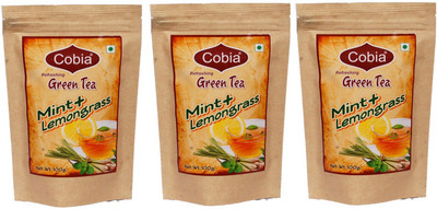 Cobia Green Tea(Mint + Lemongrass) 100g Leaves Pack OF 3 Mint, Lemon Grass Green Tea(300 g, Pouch)
