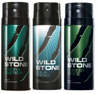 Wild Stone Hydra Energy, Aqua Fresh & Forest Spice Deo Combo Deodorant Spray - For Men(450 ml, Pack of 3)
Wild Stone Hydra Energy, Aqua Fresh & Forest Spice Deo Combo Deodorant Spray - For Men(450 ml, Pack of 3)