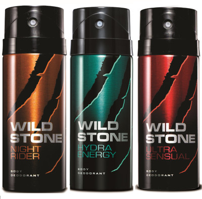 Wild Stone Night Rider, Hydra Energy & Ultra Sensual Deo Combo Deodorant Spray - For Men(450 ml, Pack of 3)
Wild Stone Night Rider, Hydra Energy & Ultra Sensual Deo Combo Deodorant Spray - For Men(450 ml, Pack of 3)