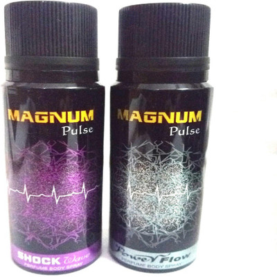 MAGNUM PULSE SHOCK WAVE AND POWER FLOW Perfume Body Spray - For Men & Women(300 ml, Pack of 2)
MAGNUM PULSE SHOCK WAVE AND POWER FLOW Perfume Body Spray - For Men & Women(300 ml, Pack of 2)