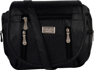 Shoppinggyan Women Casual Black PU Sling Bag