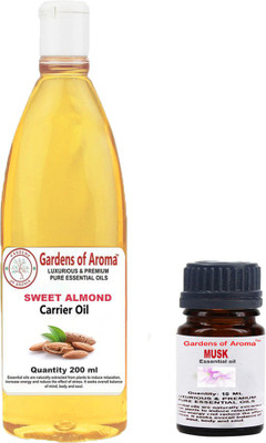 Gardens Of Aroma Musk Essential Oil And Sweet Almond Carrier Oil(210 ml)