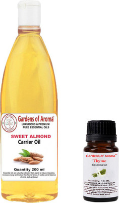 Gardens Of Aroma Thyme Essential Oil And Sweet Almond Carrier Oil(210 ml)