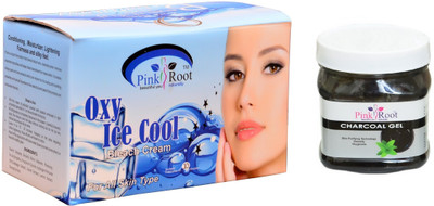 Pink Root Oxy Ice Cool Bleach 250g, Charcoal Gel 500ml(Set of 2)